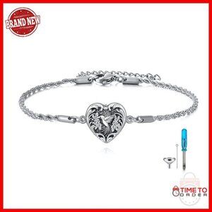 Sterling Silver Hummingbird Urn Bracelet for Ashes Memory Jewelry
